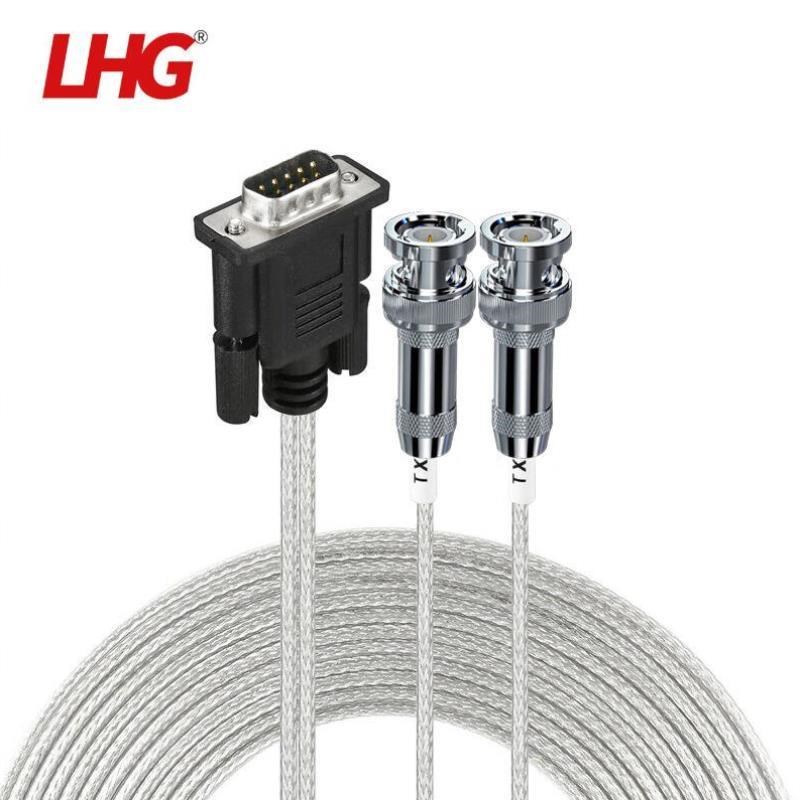 LHGE1线缆DB9针n串口转2*BNC或L9两兆头2M路由器模块测试线30米