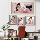 影楼挂墙相框婚纱照全家福系套画框婚纱照影S楼相框摆台制作