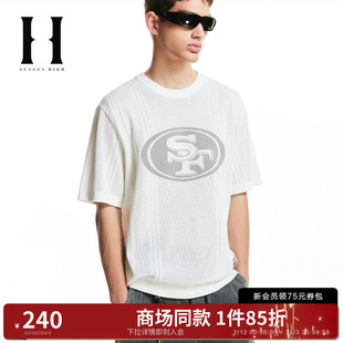 SEASON HIGH夏NFL联名针织衫短袖潮男装旧金山49人队提花针织图案