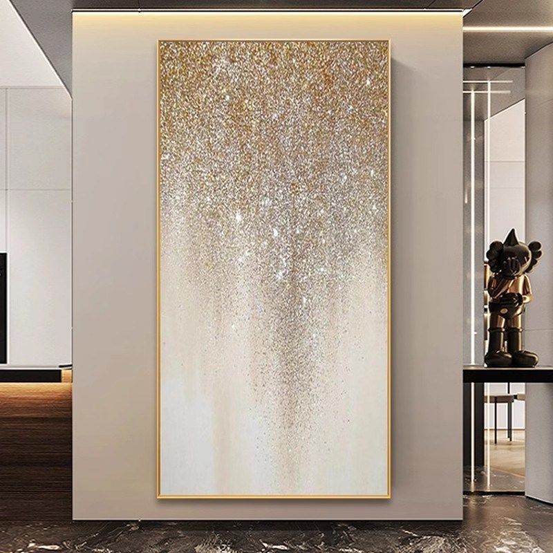 手绘油画抽象f富贵满天星玄关装饰画现代轻奢走廊过道背景墙挂画,家居饰品,油画,淘宝优惠券,粉丝福利购,淘宝优惠卷