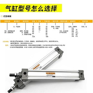 EMC标准气缸VBC32/40/n63/80/100/50X50X75X125X150X200X300X400-