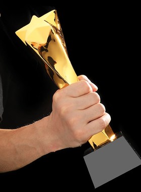 璀璨之星奖d杯镀金奖杯五角星奖杯奖杯定制刻字金银铜季度优秀员