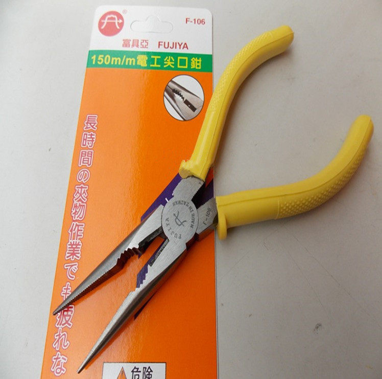 厂家直销YA富具亚F-106 F-110尖嘴钳 尖口钳 加长嘴剪钳8寸尖咀钳