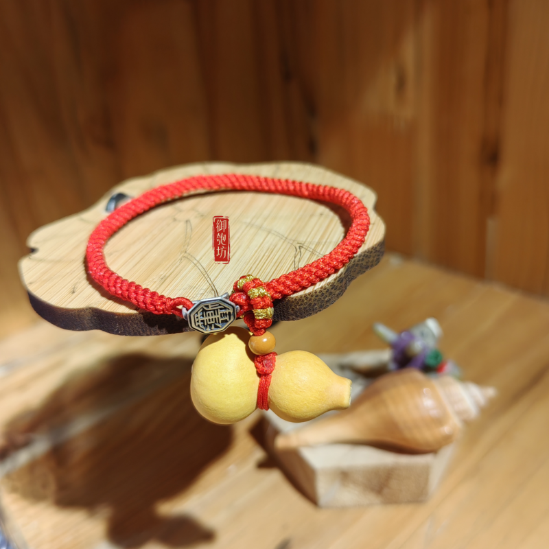 御匏坊藏式编织925银文玩小葫芦串 新中式中国风本命年古风手链绳