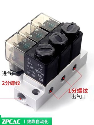 气动电磁电阀2V02508二位二通常闭AC220V DC24V一进一出控制阀