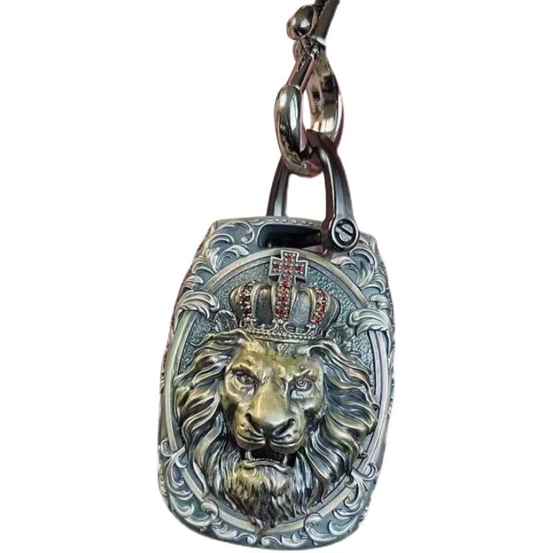 哈雷摩托车泛美RkA1250 ADV手工定制925银狮王钥匙扣保护套