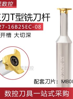三刃T型槽旋风铣刀杆327-1n6B25EC-08/35EC-09/42EC-12/12B21EC-0