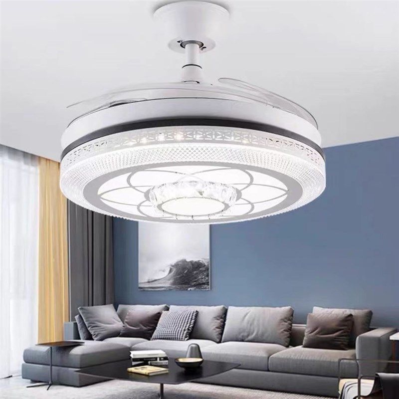 水晶轻奢a餐厅吊灯客厅卧室智能声控节能护眼家用吊扇灯隐形风扇,生活电器,吊扇/隐形吊扇/装饰吊扇,淘宝优惠券,粉丝福利购,淘宝优惠卷