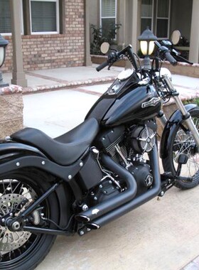 RSD哈雷b摩托车x48 883 1200改装羊角把1英寸口径通用黑色电镀车