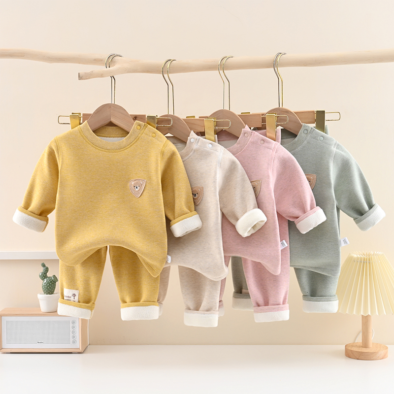 儿童秋冬加绒内衣套装男女宝宝长袖秋衣秋裤加厚保暖家居服两件套