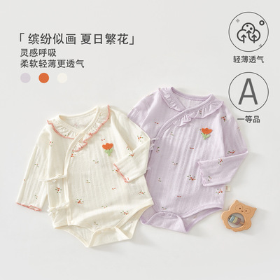 婴儿长袖包屁衣夏季薄款
