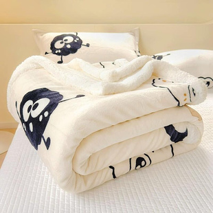 珊瑚法兰绒空调披盖毯床上用 牛奶羊羔绒毛毯办公室午睡小被子冬季
