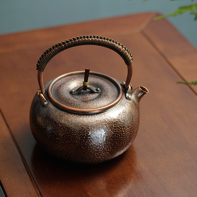 巨润日式纯紫铜纯手工铜壶一张打
