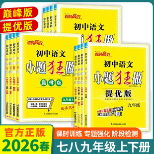 江苏专用2026春新版恩波小题狂做提优版巅峰版七年级八九年级下册语文数学英语物理化学同步教材人教江苏教苏科译林沪教版初中一二