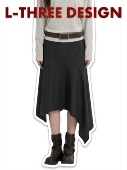 配腰带 流浪诗人 不规则半身裙 THREE
