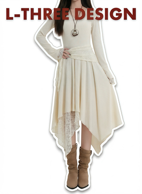 L-THREE『不单调的连帽裙』配蕾丝腰封！这个连帽太经典了