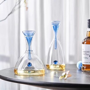 北欧简约透明玻璃酒具器s皿中古醒酒器摆件餐厅客厅酒柜家居装饰