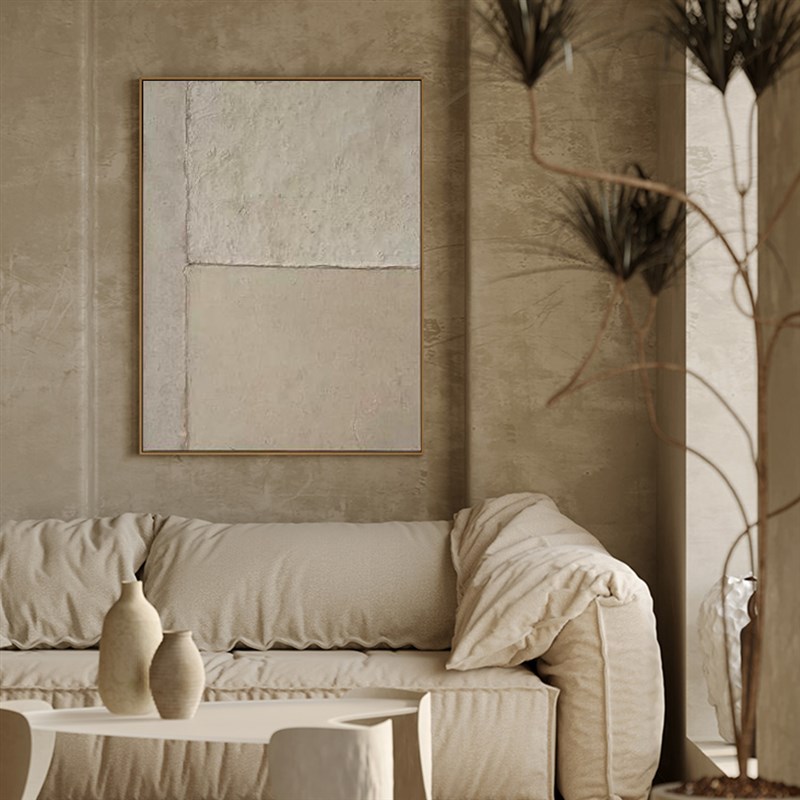 油画客厅沙发背景k墙侘寂极简无框装饰画民宿酒店北欧抽象肌理挂