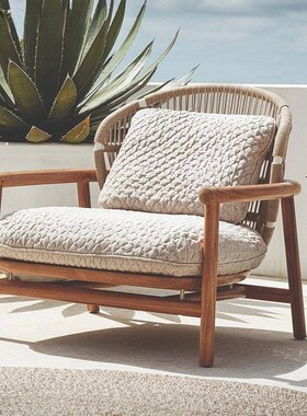 NMQ厂家直户外编沙发销t家具别墅藤实木柚木沙组合民宿户外沙发庭