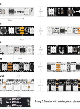 WS2811 RGB hLed Strip Light 5050 D Addressable 30 48 60 96 1