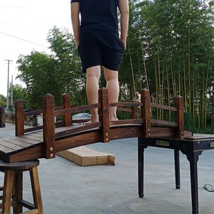 庭院防腐木桥户外木桥景观拱桥小桥中式木桥N园林木桥造景桥可定