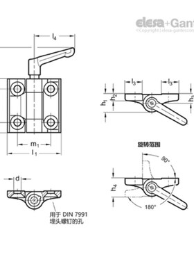 Elesa+Ganter伊莉莎冈特 GN 437.2 铰炼 X压铸锌 可锁定
