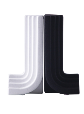 现代极简约陶瓷几何书挡摆件家居样板间客厅酒P柜玄关书房黑白饰