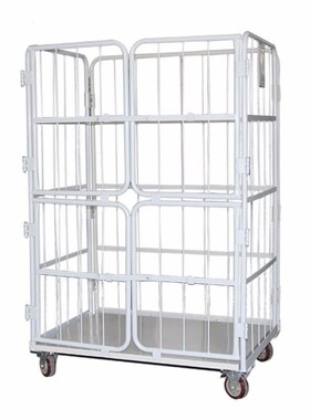 艾科堡物流台车1100*800*1700四门灰色理货装卸车折叠Z推拉车仓库