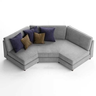 意式轻奢古典时尚别墅p酒店接待会客布艺等待区客厅休息异型沙发