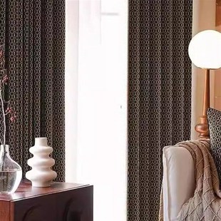 南洋复古绿老钱风法式肌理窗帘中古风雪J尼尔高精密客厅卧室高级