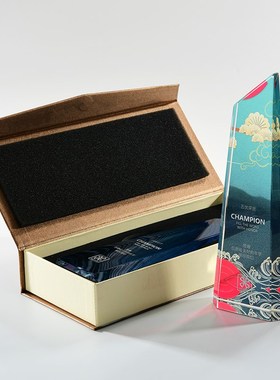 彩色水晶奖杯奖牌定制彩r印蓝色绿色奖杯创意新款刻字制作销售冠