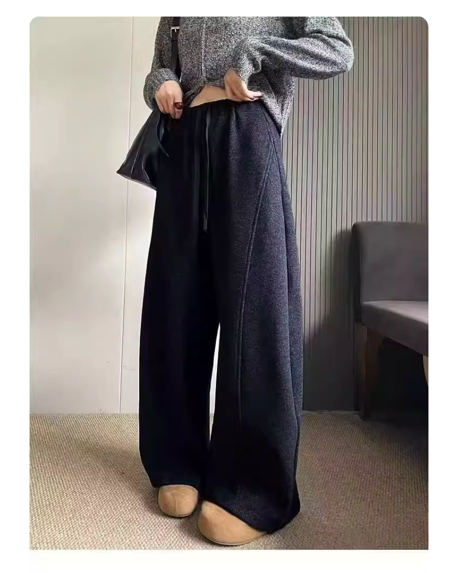 【甜甜专享】 老钱风加绒弯刀裤~加厚阔腿裤冬天轻松过冬,女装/女士精品,旗袍,淘宝优惠券,粉丝福利购,淘宝优惠卷