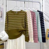 条纹针织打底衫 甜甜圈专享
