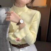 一体绒打底衫 半高领针织衫 鱼姐专享 加绒