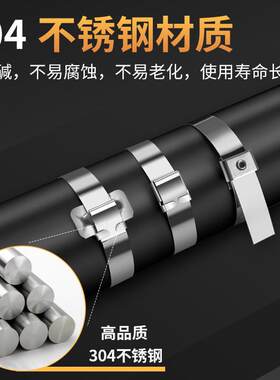 304不锈钢扎带扣钉卡扣牙型螺丝型打包扣固定抱箍金属活扎扣卡扣