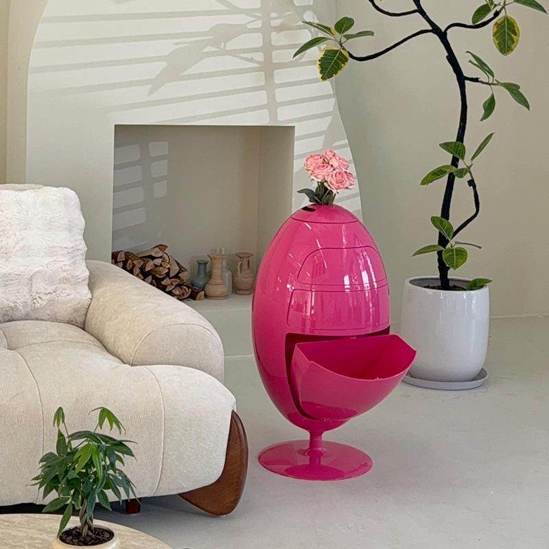 意大利恐龙蛋边柜储物柜落地轻奢软装摆件化妆柜床头柜茶几整理柜