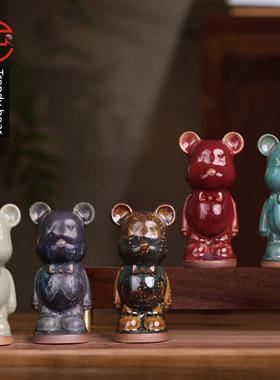 泥空石器暴力熊装饰品客厅桌面电视柜酒柜家装装饰品乔迁礼物