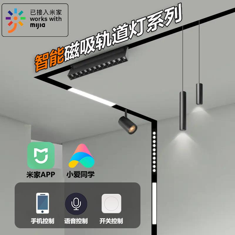 智能磁吸轨道灯嵌入式泛光灯格栅灯射灯无主灯led灯