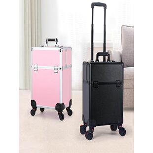 大容量拉杆化妆箱专业美甲纹绣美发收纳箱带轮子彩妆跟妆师工具箱