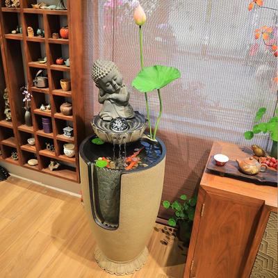 新中式落地流水摆件室内客厅电视柜旁禅意循环水景观装饰招财鱼缸