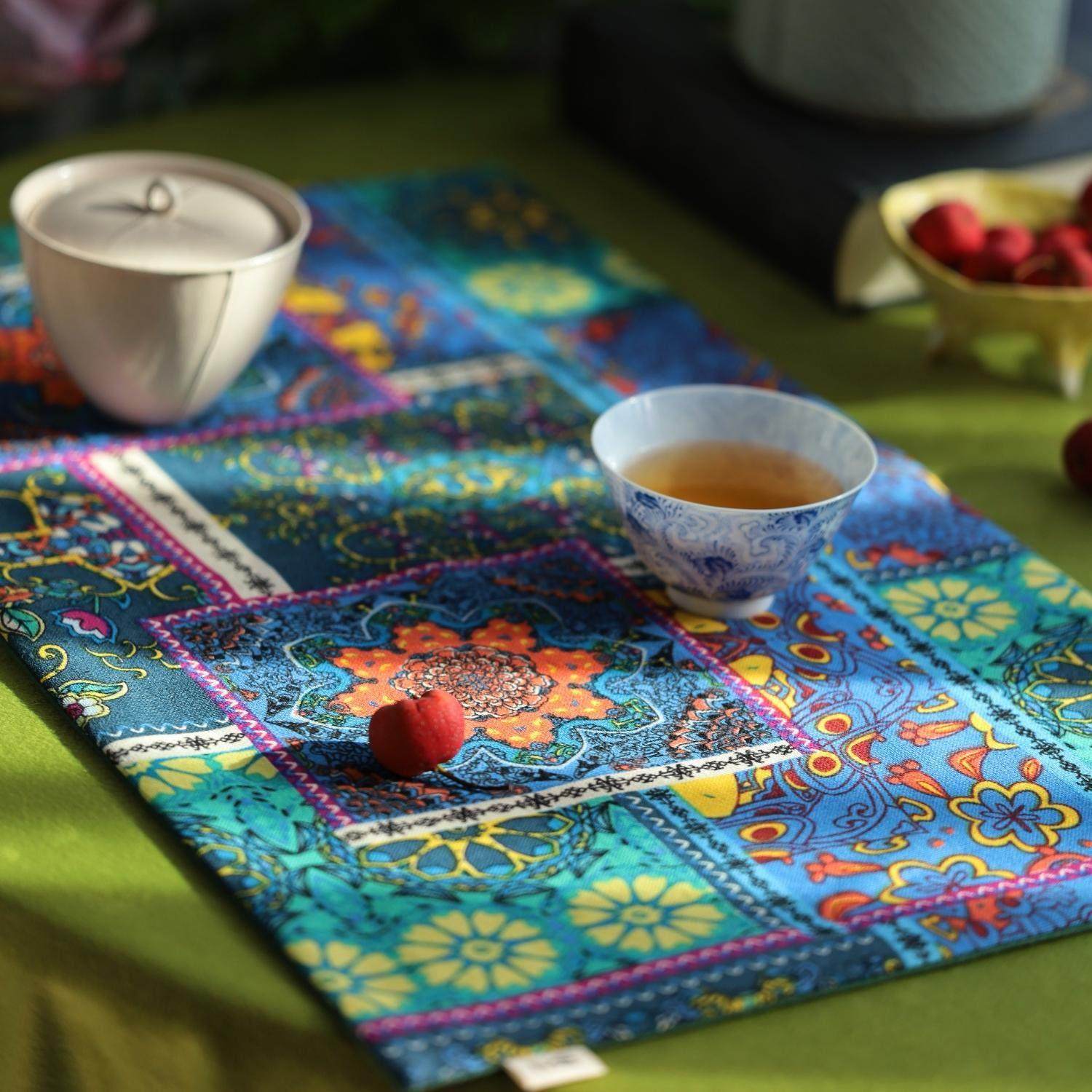 引之棉麻加厚印花茶席布艺桌旗吸水茶布茶杯垫禅意中式覆古民族风,居家布艺,茶席,淘宝优惠券,粉丝福利购,淘宝优惠卷