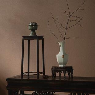 大相莲花 新中式花瓶底座 实木底托 托 花架 家居摆饰工艺礼品摆