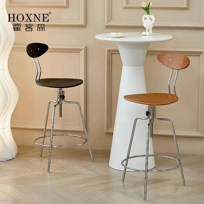 霍客森北欧复古吧台椅子家用靠背高脚凳酒吧咖啡厅可升降前台吧椅,住宅家具,家用高脚椅,淘宝优惠券,粉丝福利购,淘宝优惠卷