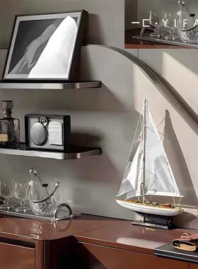 一匚 现代简约书房桌面帆船主题摆件 样板间客厅台面摆件装饰