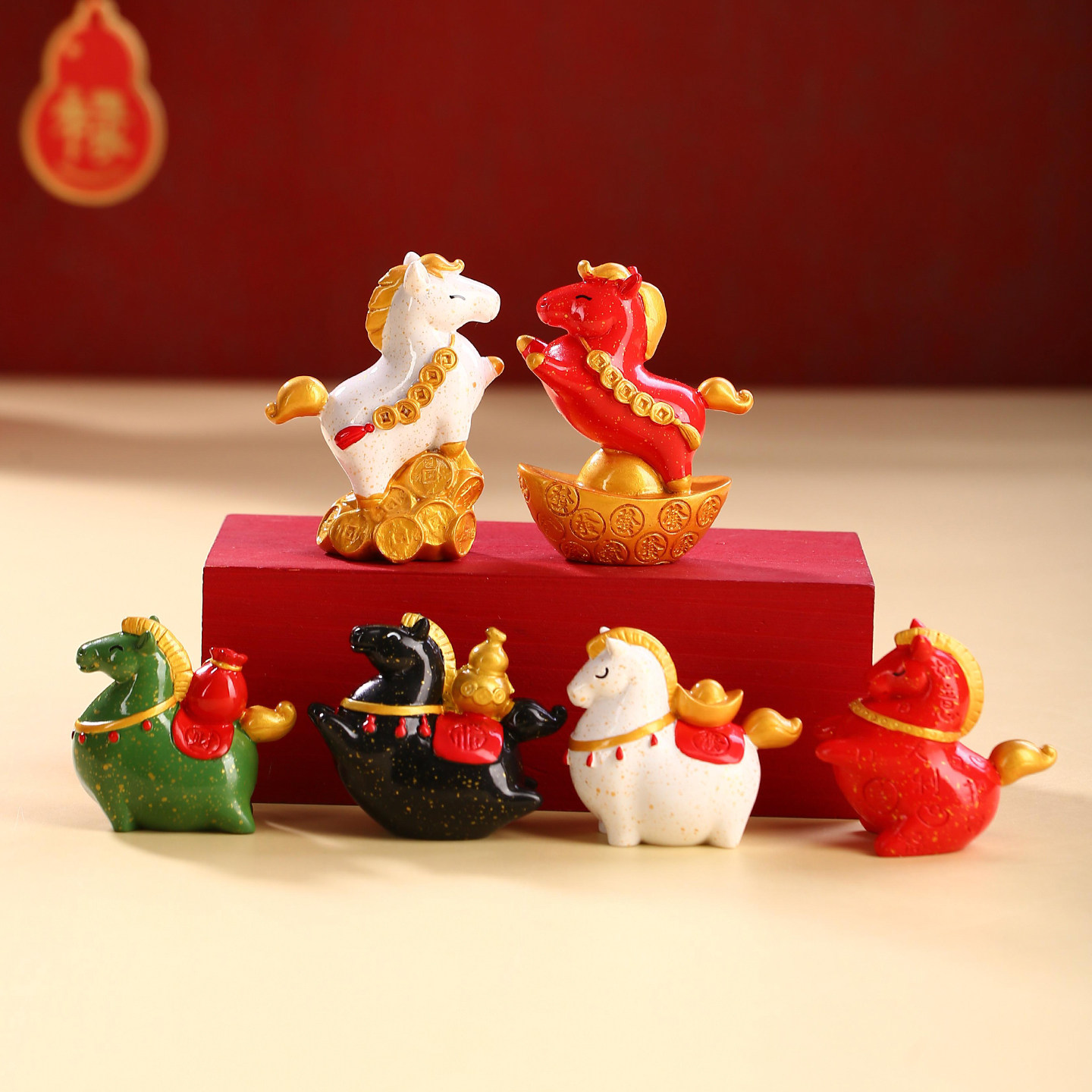 马年吉祥物公仔摆件马上有钱装饰迷你小马本命年礼物新年创意礼品