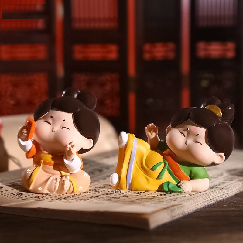 国风唐仕女摆件桌面装饰可爱解压