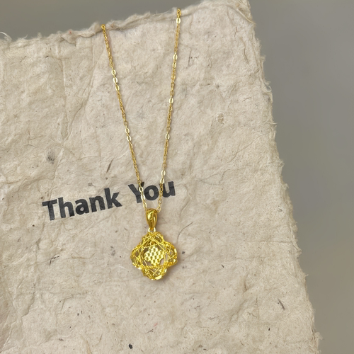 金包银工艺专柜同款定制新中式闪耀心动四叶草项链送女友节日礼物