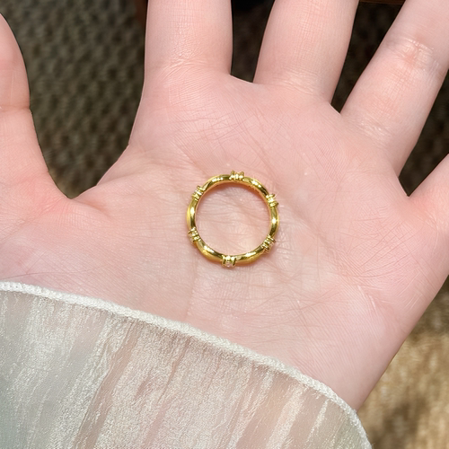 金包银工艺专柜同款定制新中式百搭镶钻莫桑戒指送女朋友节日礼物