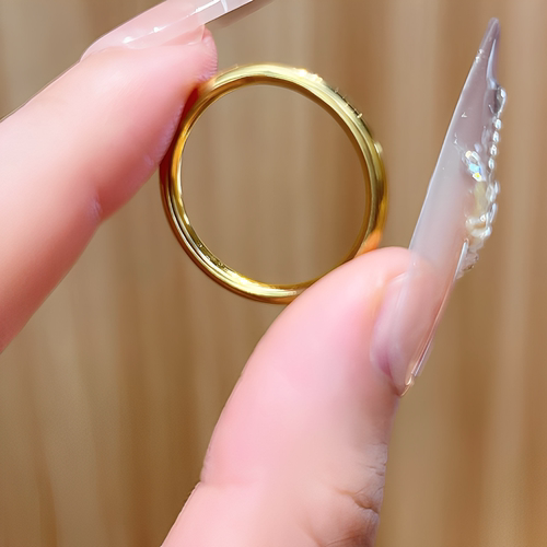 金包银工艺专柜同款定制新中式简约百搭素圈戒指送女朋友节日礼物
