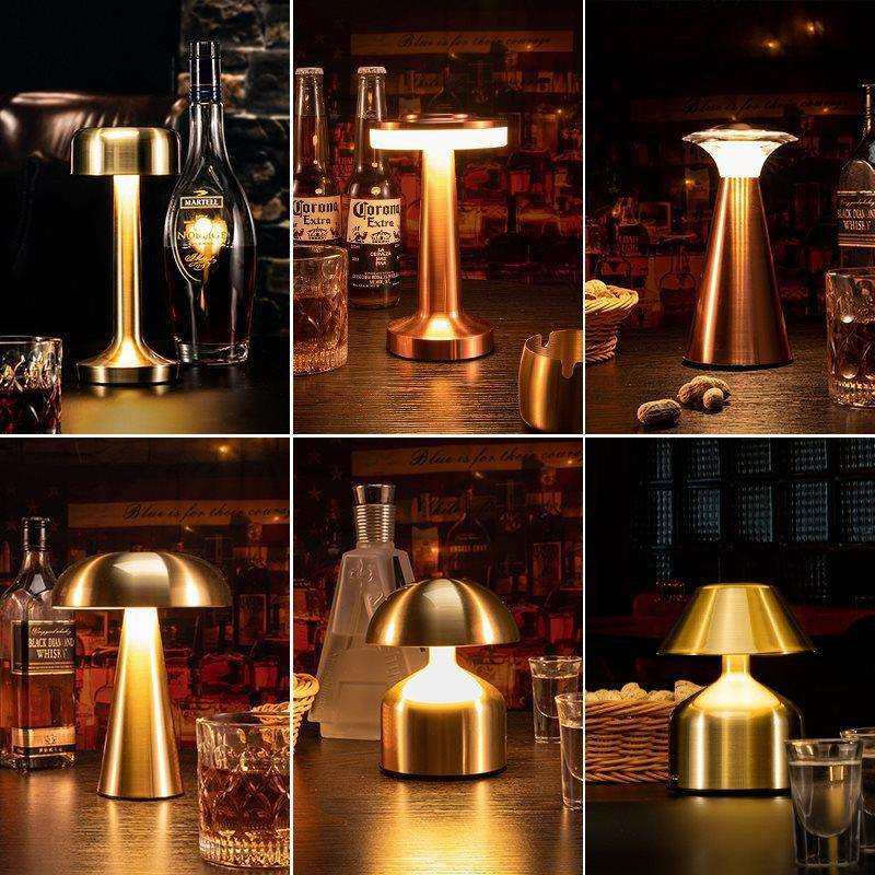 复古酒吧氛围台灯清吧户外餐厅桌面充电气氛灯触摸调光桌灯小夜灯